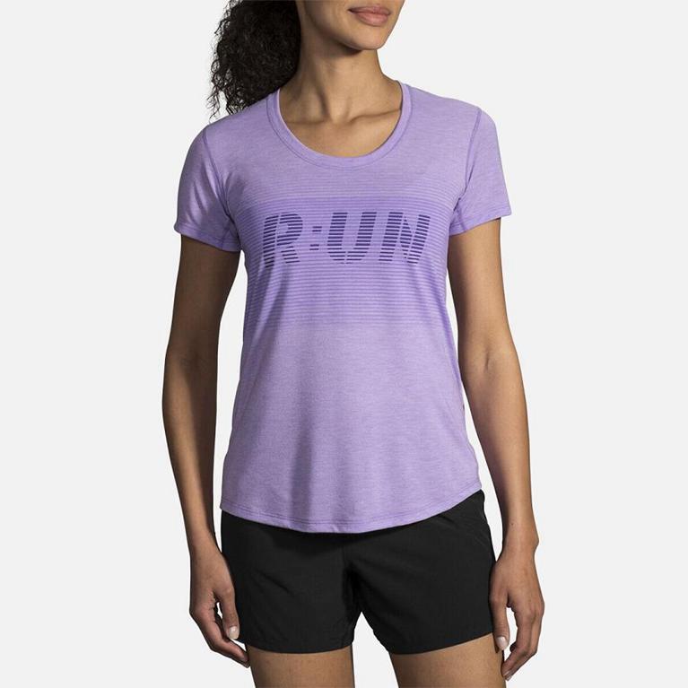 Brooks Distance Graphic Women's Running Tank Top - Purple (08519-XVJS)